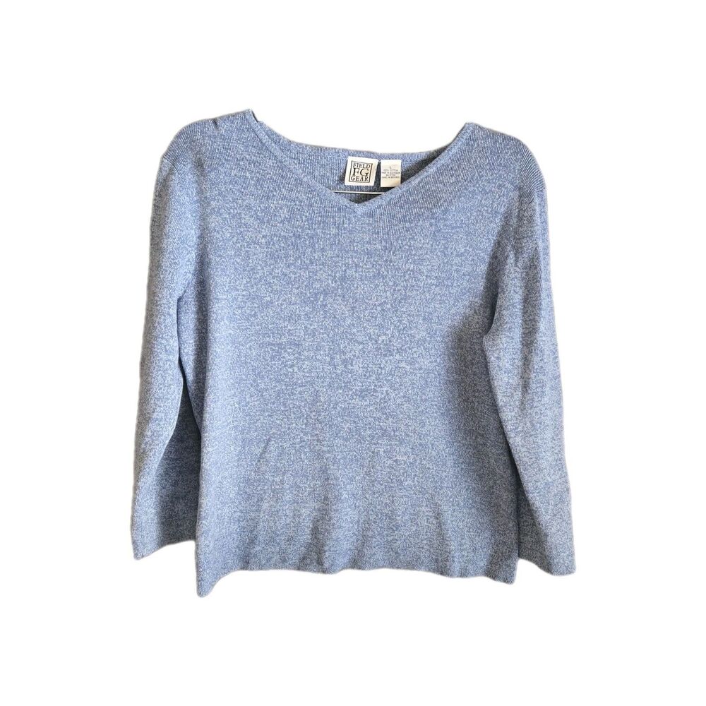 VTG Field Gear Sweater L 100% Cotton Made in Australia NWT Deadstock Blue V-Neck - Picture 10 of 10